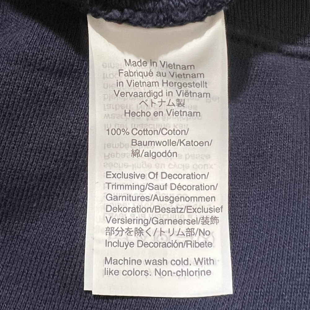 J. Crew Woven Ruffleneck Pullover Sweatshirt Floral Trim Gold Zip Navy Small - Picture 10 of 17